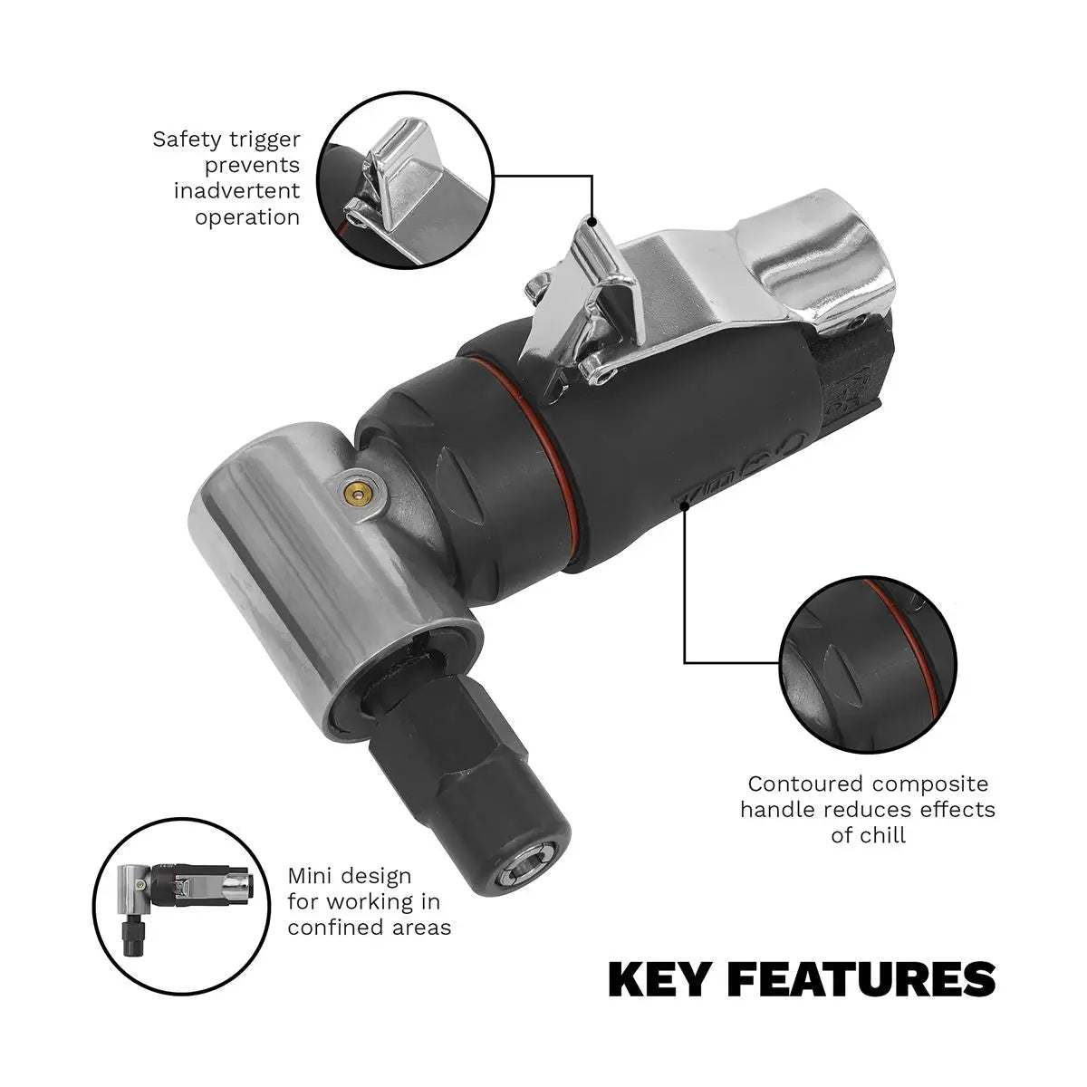 Sealey Premier Mini Air Die Grinder 90° Ø6mm 