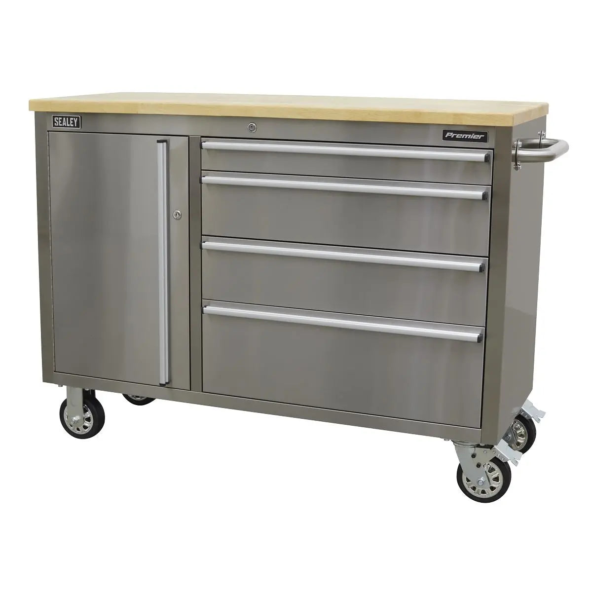 Sealey Premier Mobile Stainless Steel Tool Cabinet 4 Drawer 
