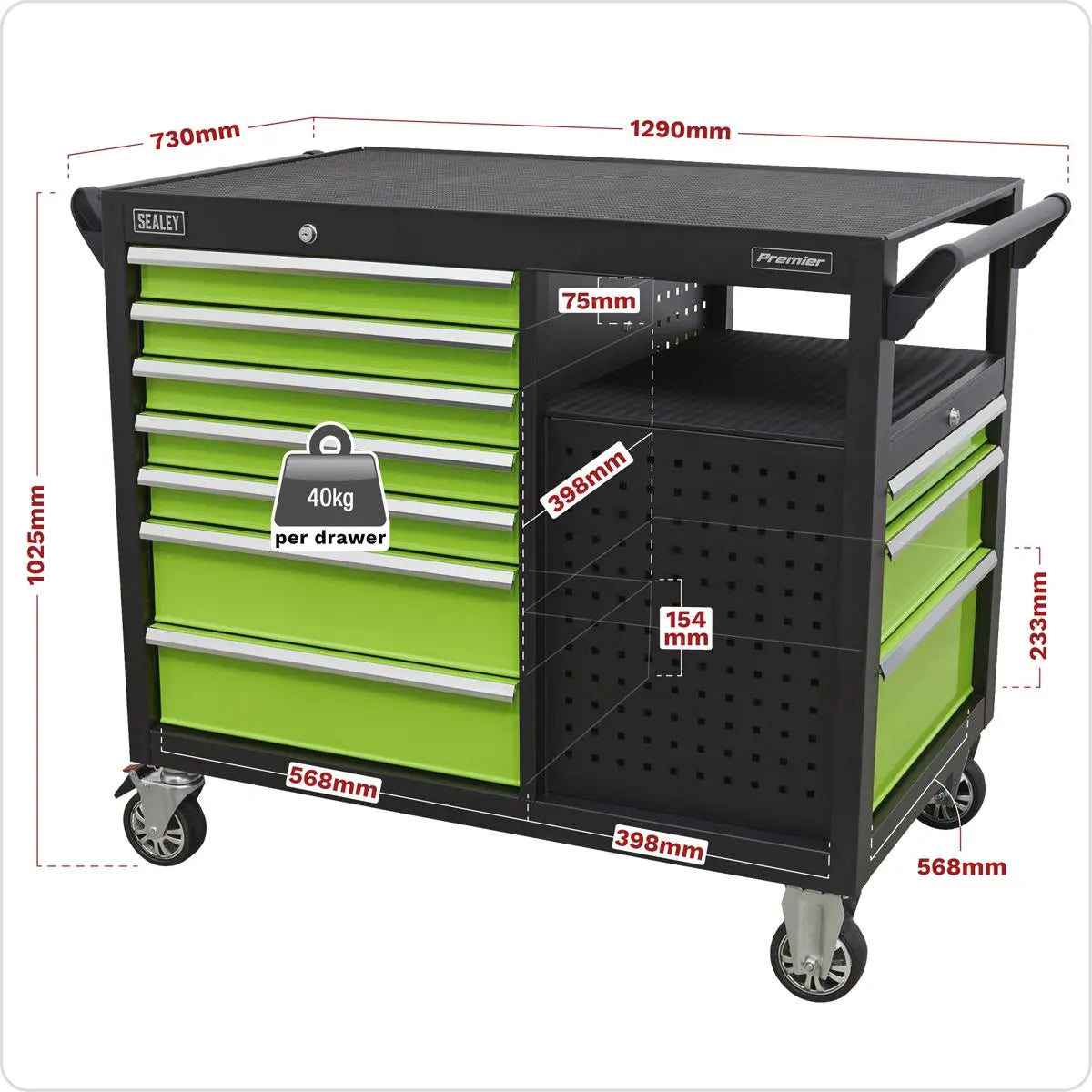 Sealey Premier Mobile Workstation 10 Drawer 1140mm 
