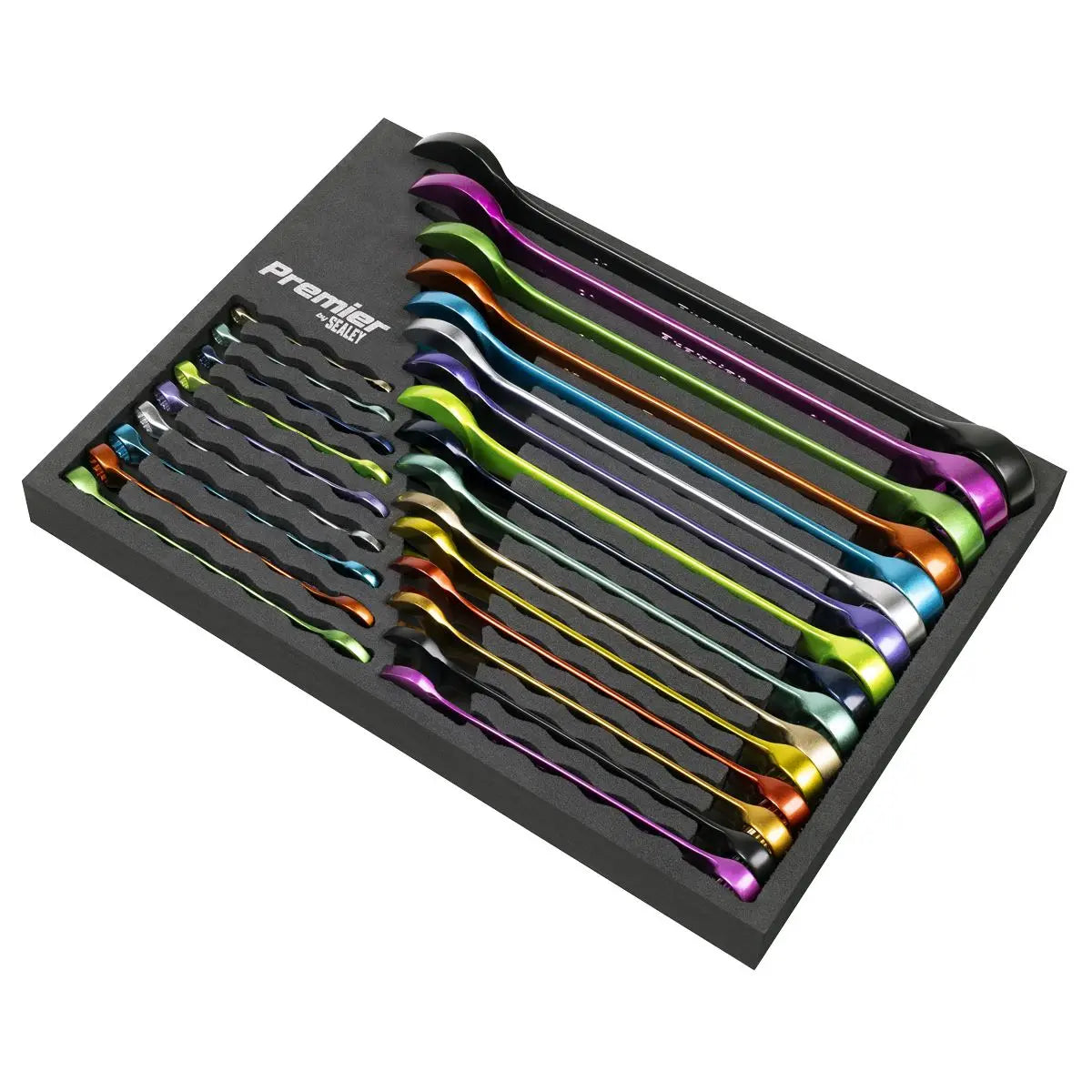 Sealey Premier Multi-Coloured Combination Spanner Set 25pc  White Rose Tools