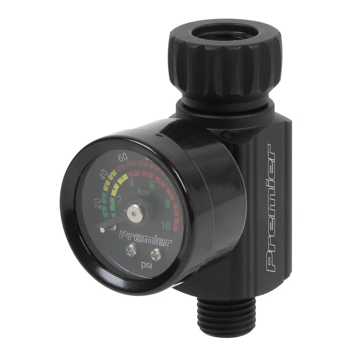 Sealey Premier On-Gun Air Pressure Regulator/Gauge with Glass Lens  White Rose Tools
