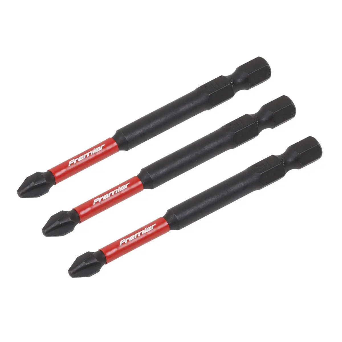 Sealey Premier Phillips #2 Impact Power Tool Bits 75mm - 3pc 