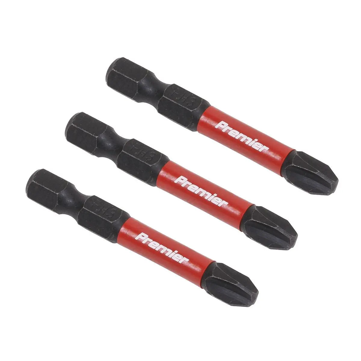 Sealey Premier Phillips #3 Impact Power Tool Bits 50mm - 3pc 