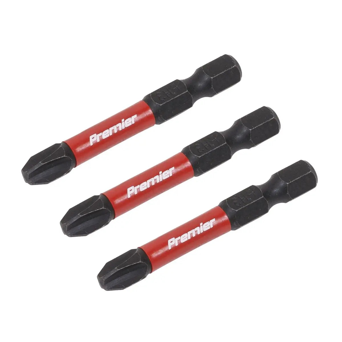 Sealey Premier Phillips #3 Impact Power Tool Bits 50mm - 3pc 