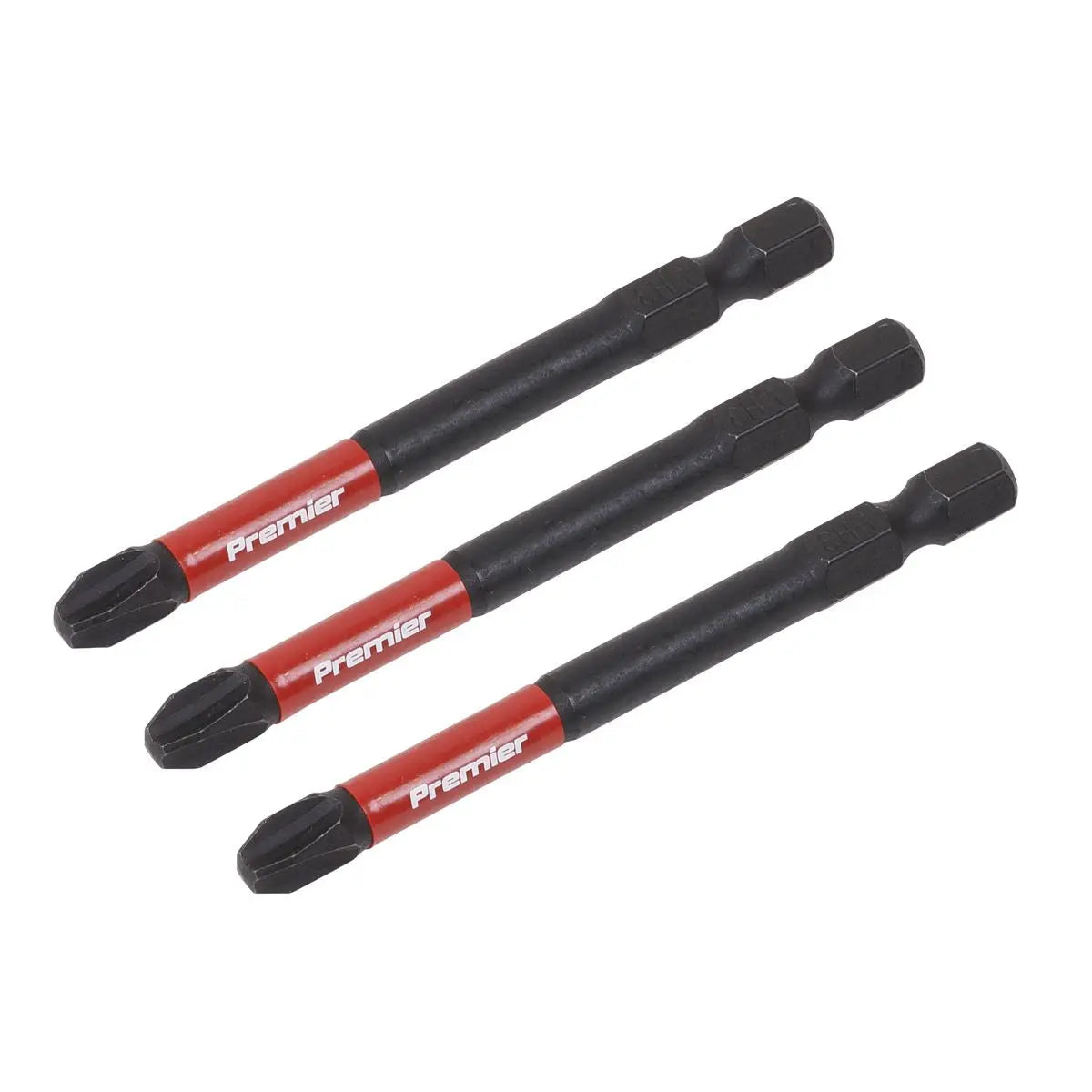 Sealey Premier Phillips #3 Impact Power Tool Bits 75mm - 3pc 