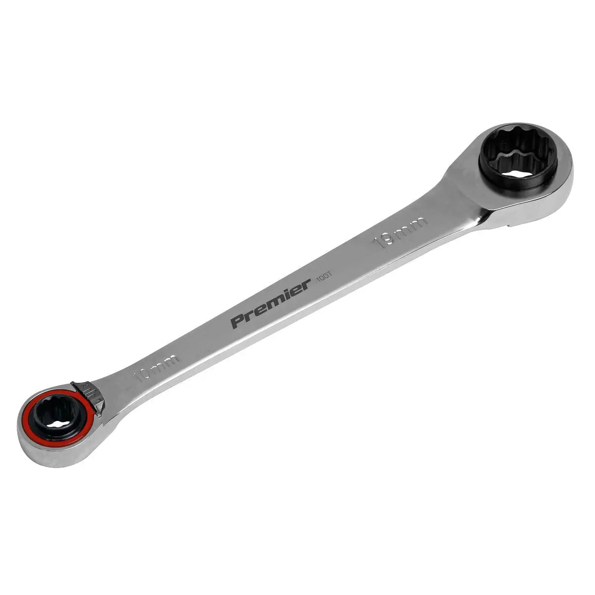 Sealey Premier Platinum Ratchet Ring Spanner 4-in-1 Reversible Metric Premier Platinum 