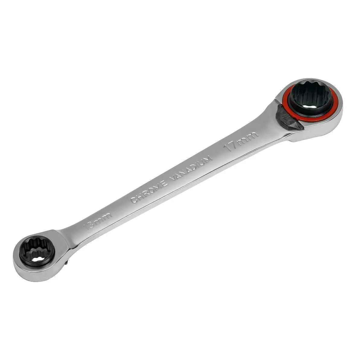 Sealey Premier Platinum Ratchet Ring Spanner 4-in-1 Reversible Metric Premier Platinum 