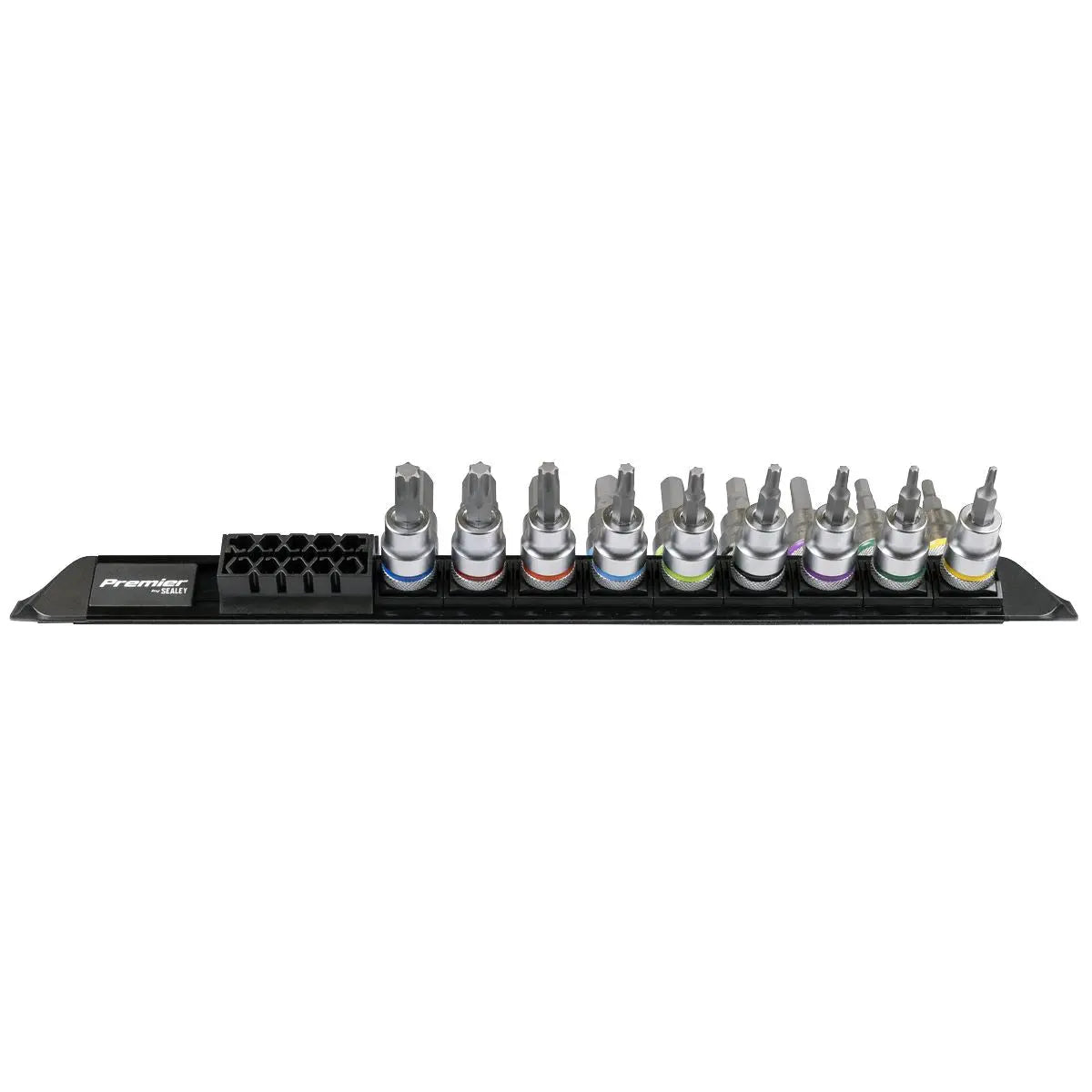 Sealey Premier Platinum Series Hex & TRX-Star* Socket Bit Set 3/8"Sq Drive 18pc  White Rose Tools