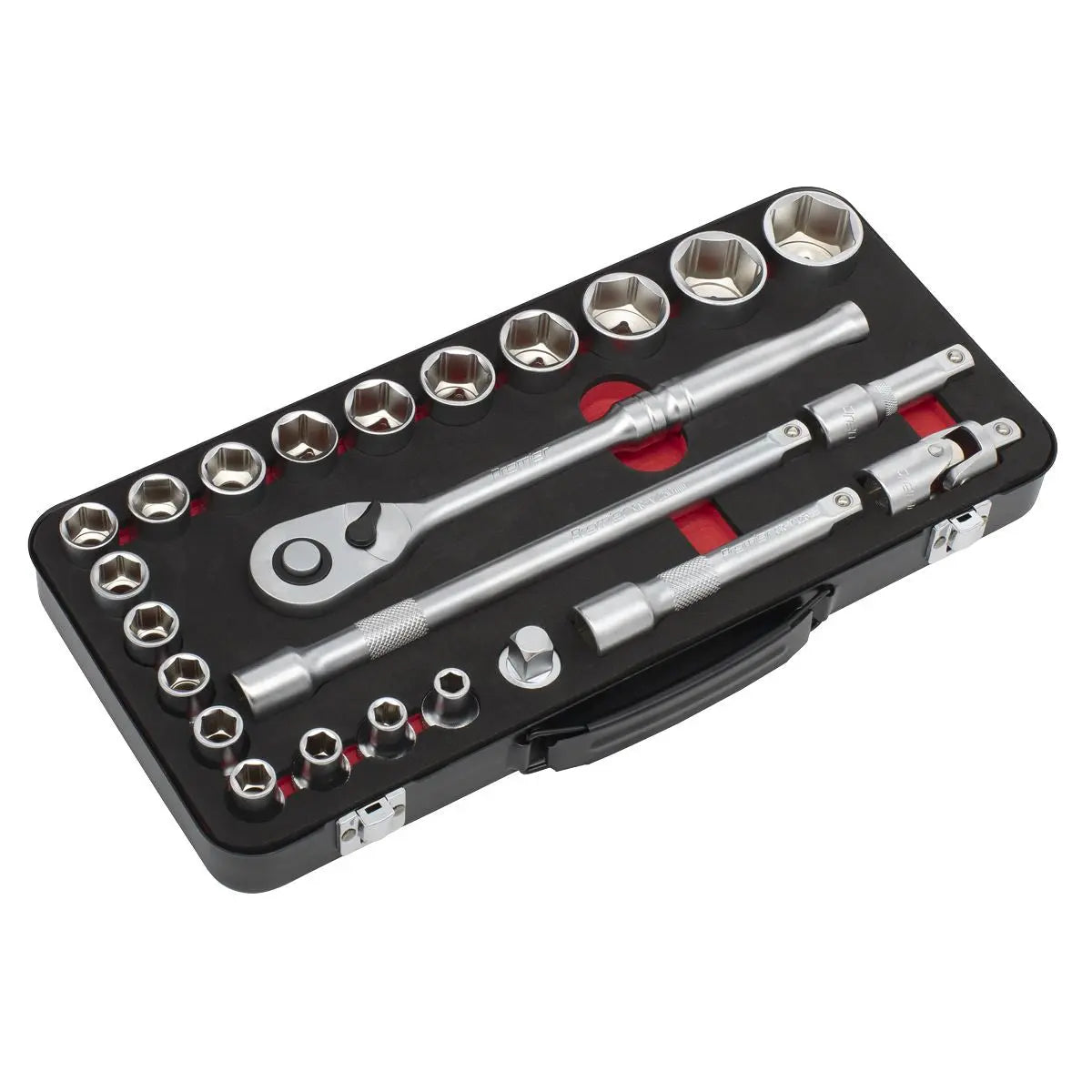 Sealey Premier Platinum Socket Set 1/2"Sq Drive 24pc -  Premier Platinum  White Rose Tools