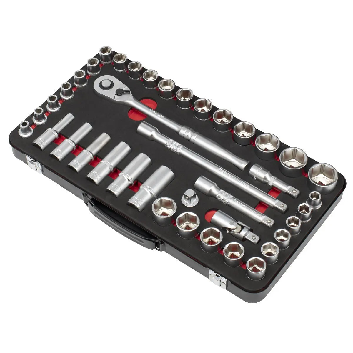 Sealey Premier Platinum Socket Set 1/2"Sq Drive 40pc - Metric/Imperial - Premier Platinum  White Rose Tools