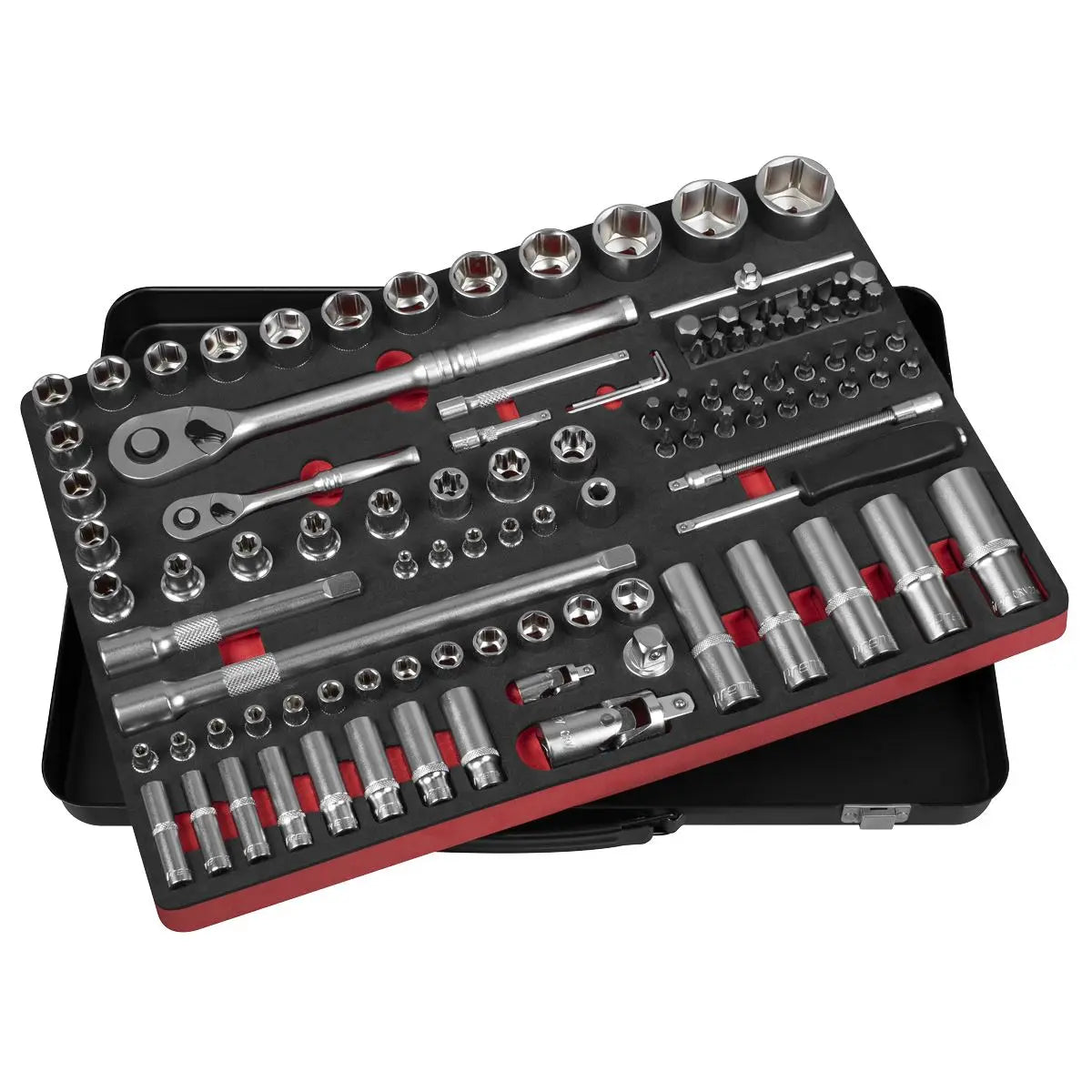 Sealey Premier Platinum Socket Set  1/4" & 1/2"Sq Drive 108pc - Premier Platinum  White Rose Tools