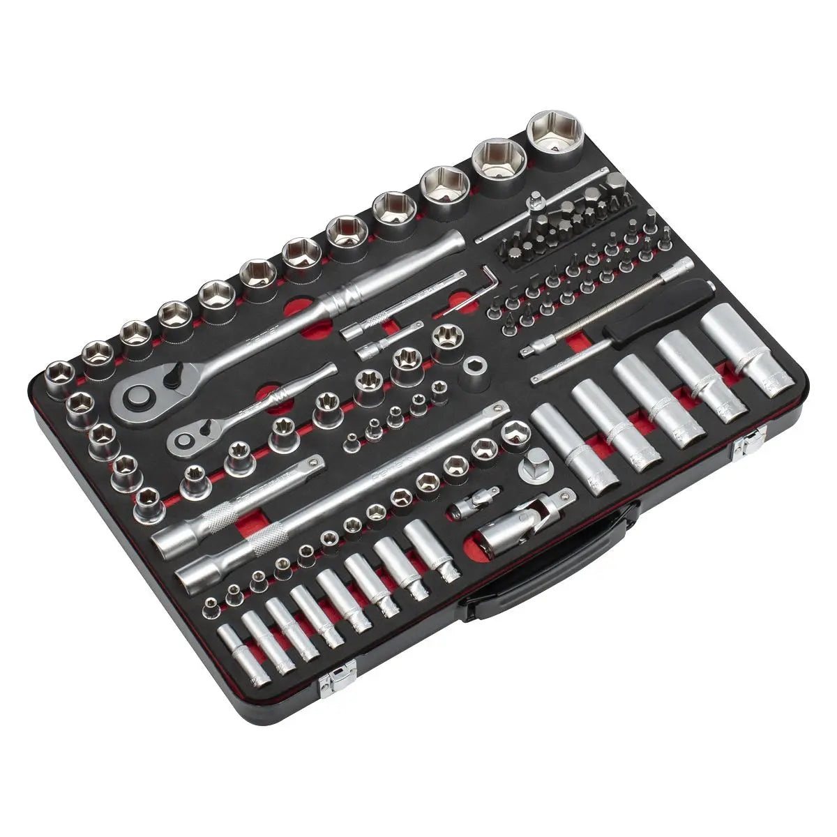 Sealey Premier Platinum Socket Set  1/4" & 1/2"Sq Drive 108pc - Premier Platinum  White Rose Tools
