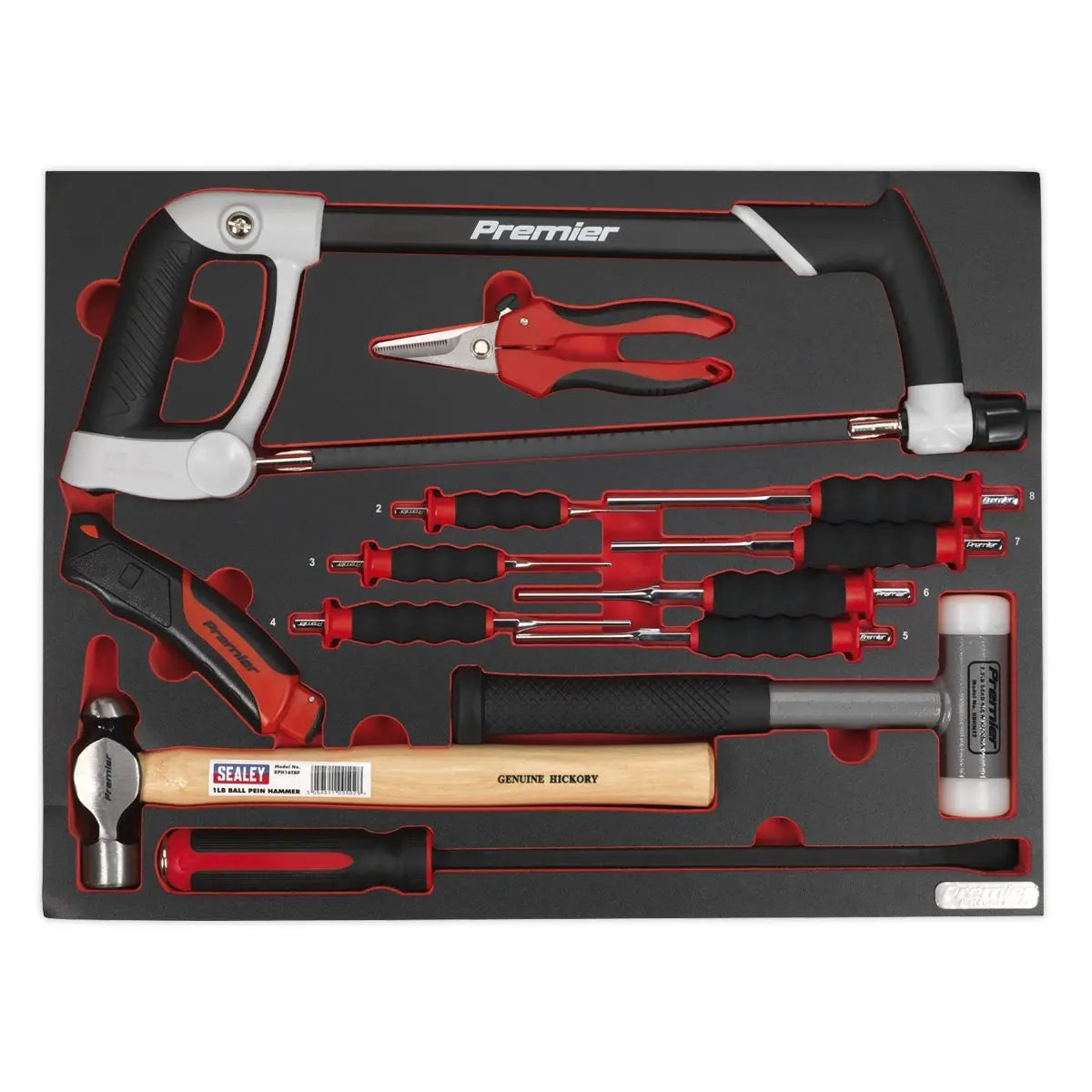 Sealey Premier Platinum Tool Tray with Hacksaw, Hammers & Punches 13pc 
