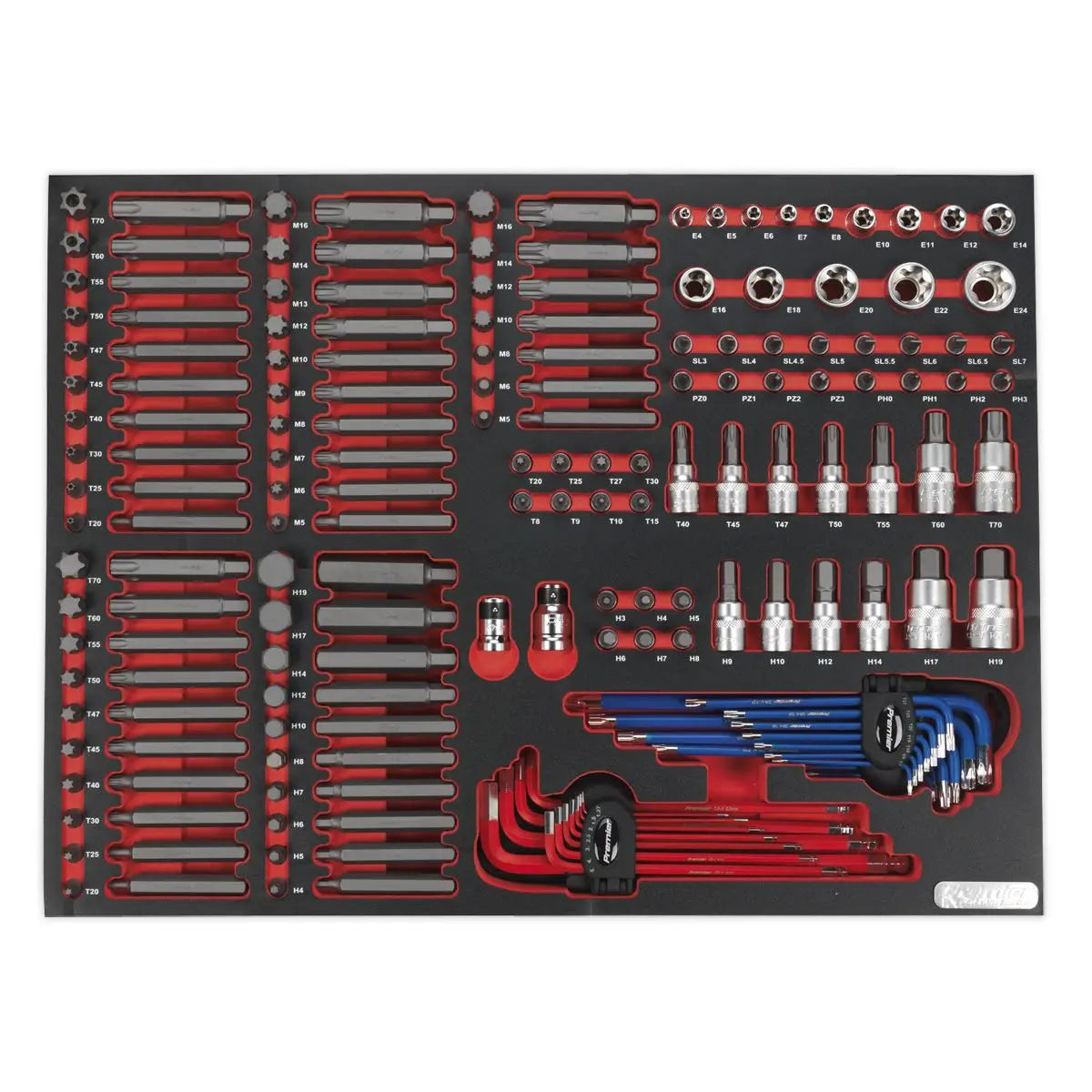 Sealey Premier Platinum Tool Tray with Specialised Bits & Sockets 177pc 