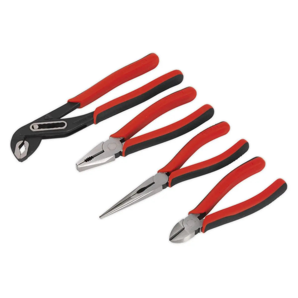 Sealey Premier Pliers Set Combi Water Pump Side Cutting Long Nose Serrated 4pc 