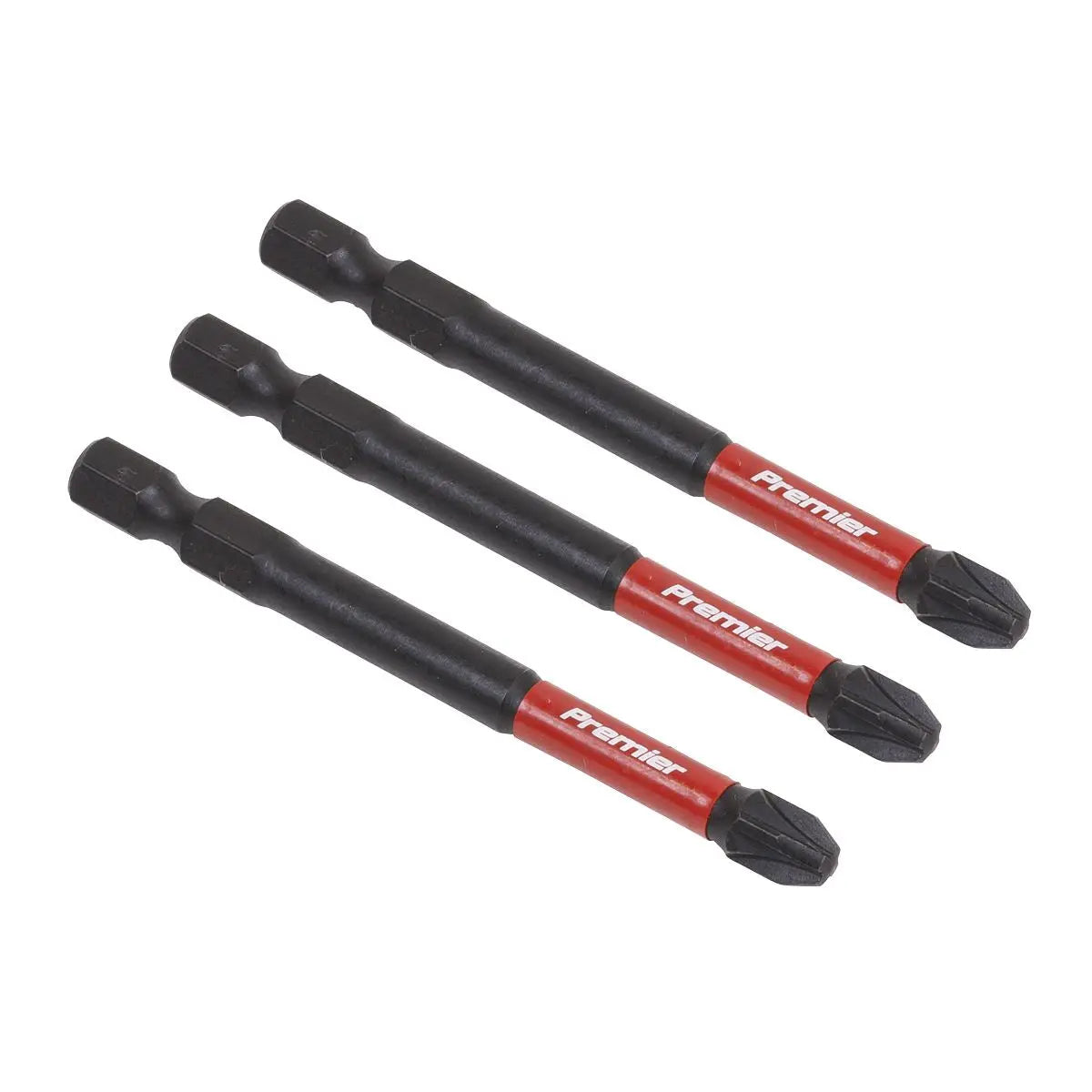 Sealey Premier Pozi #3 Impact Power Tool Bits 75mm - 3pc 