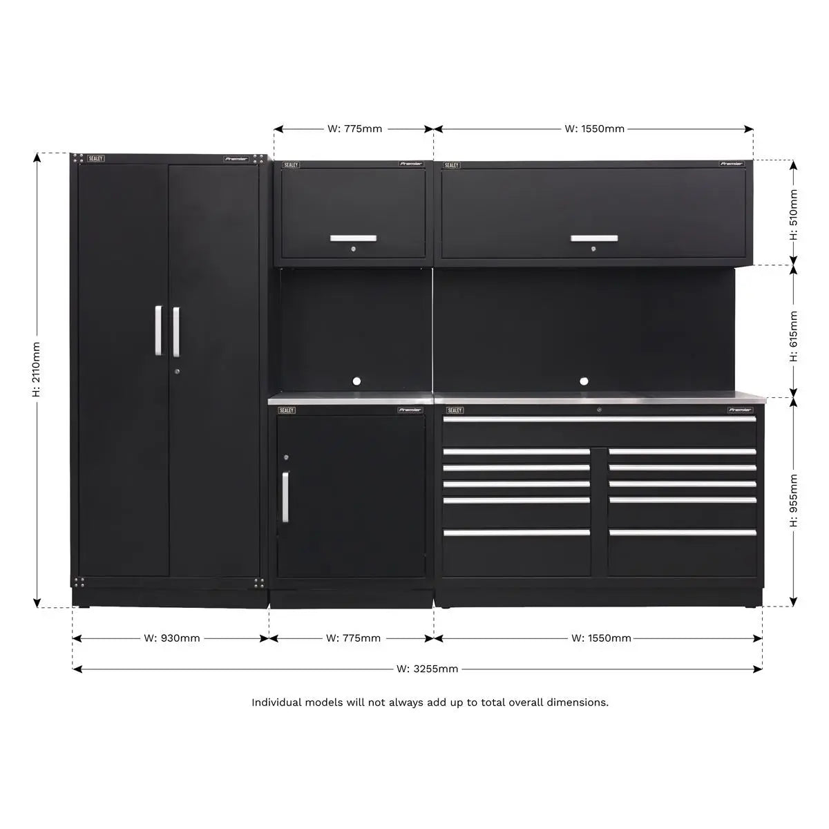 Sealey Premier Premier 3.3m Storage System - Stainless Worktop 