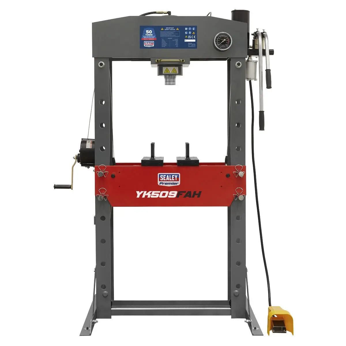 Sealey Premier Premier Air/Hydraulic Floor Type Press with Foot Pedal 50 Tonne 