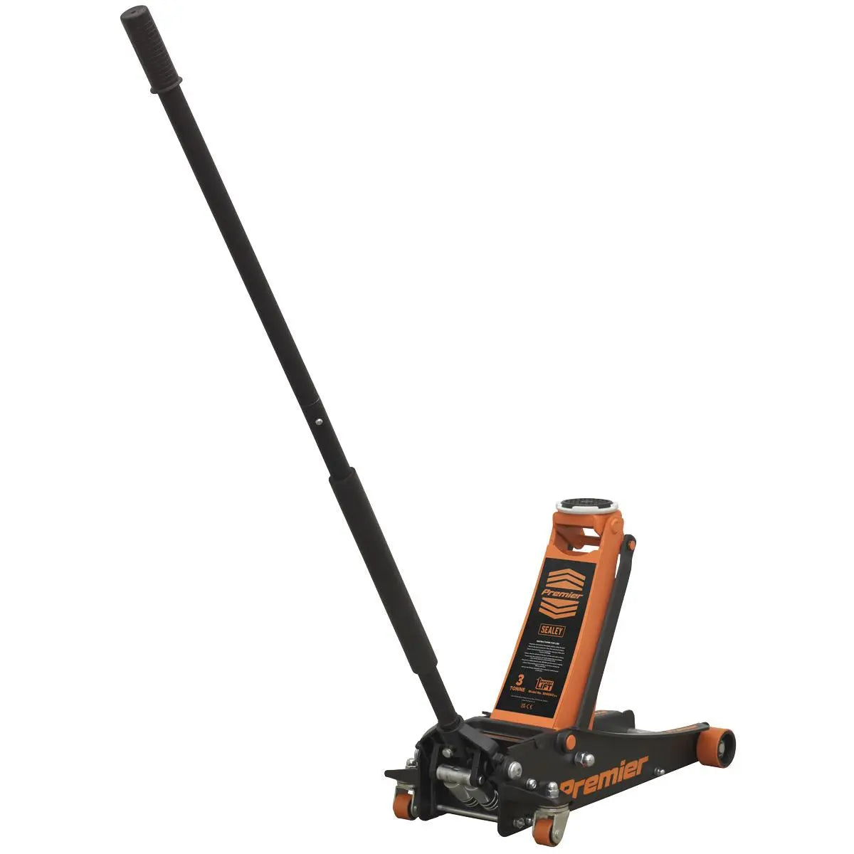 Sealey Premier Premier Low Profile Trolley Jack with Rocket Lift 3 Tonne - Orange 