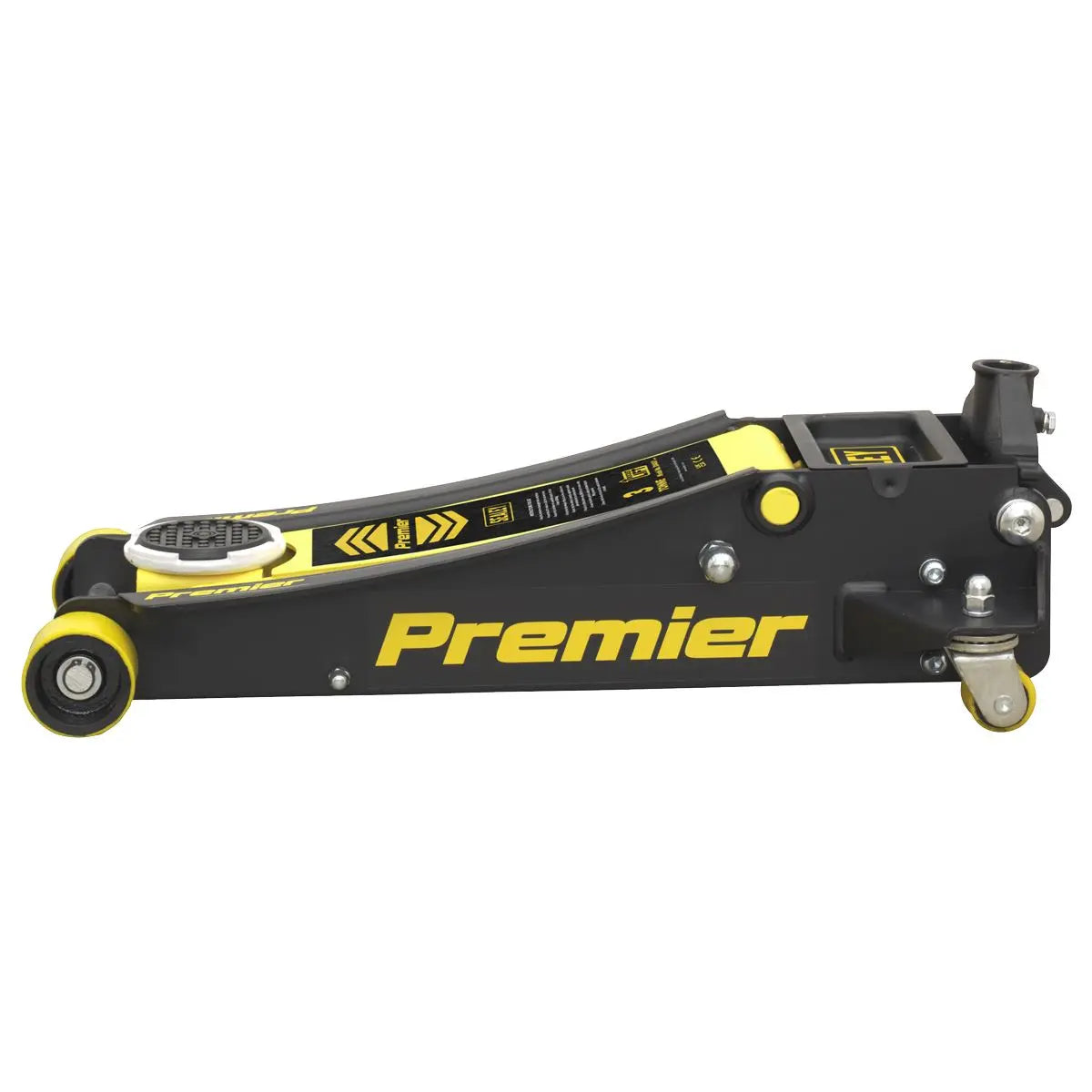 Sealey Premier Premier Low Profile Trolley Jack with Rocket Lift 3 Tonne - Yellow 