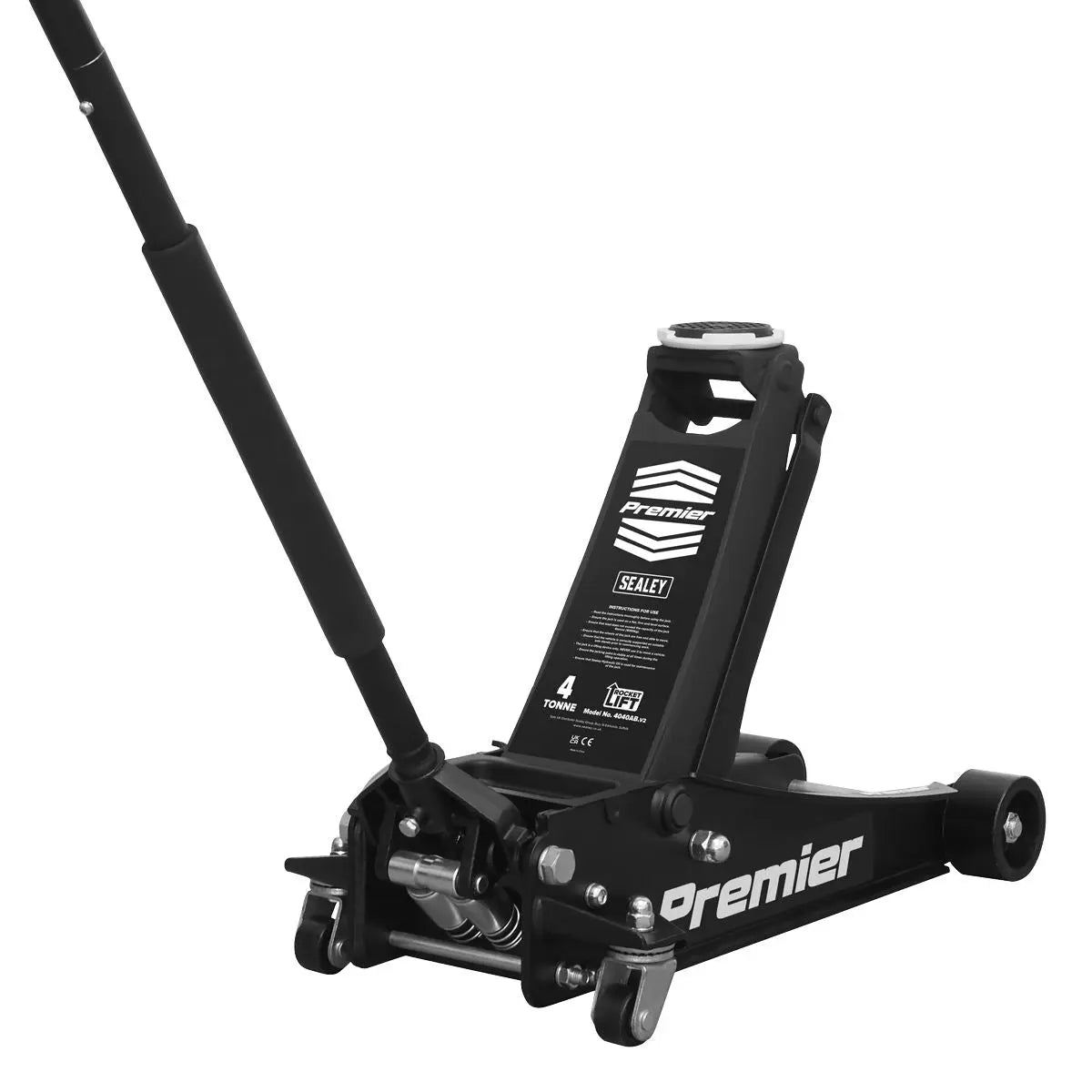 Sealey Premier Premier Low Profile Trolley Jack with Rocket Lift 4 Tonne - Black 