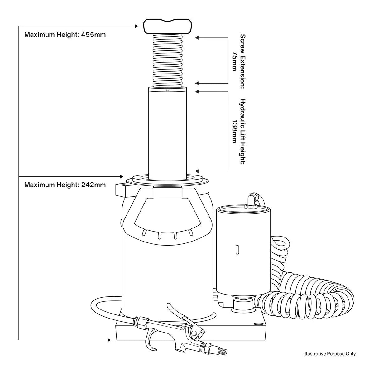 Sealey Premier Premier Manual/Air Hydraulic Bottle Jack 30 Tonne 