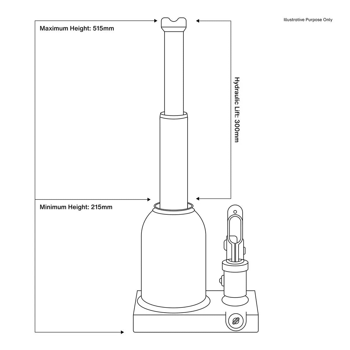 Sealey Premier Premier Telescopic Bottle Jack 5 Tonne 