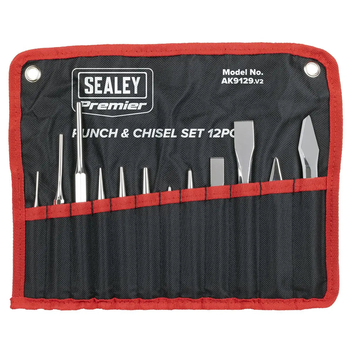 Sealey Premier Punch and Chisel Set 12pc  White Rose Tools