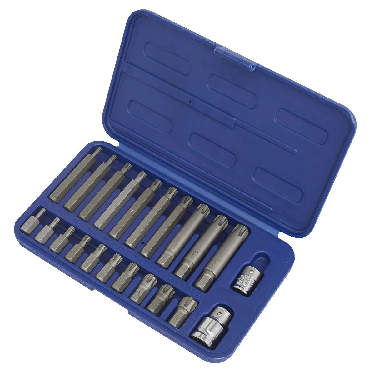 Sealey Premier Ribe Bit Set 22pc 3/8" & 1/2"Sq Drive 