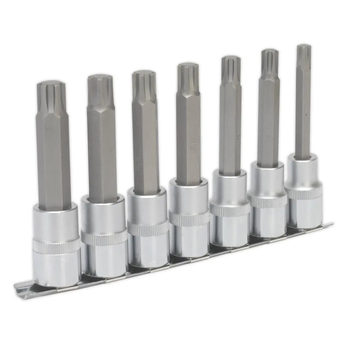 Sealey Premier Ribe Socket Bit Set 7pc 1/2"Sq Drive 100mm 
