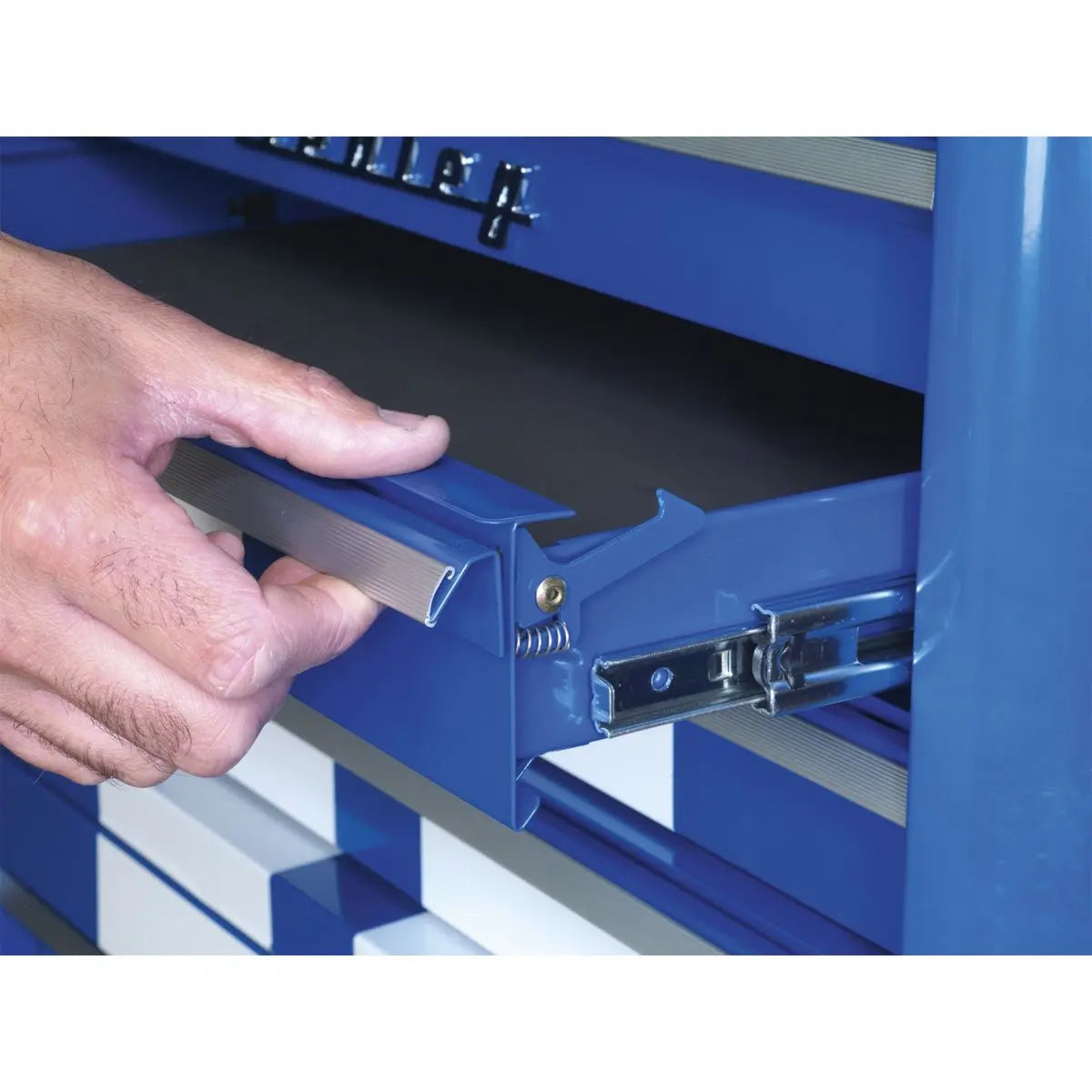 Sealey Premier Rollcab 4 Drawer Retro Style - Blue with White Stripes 