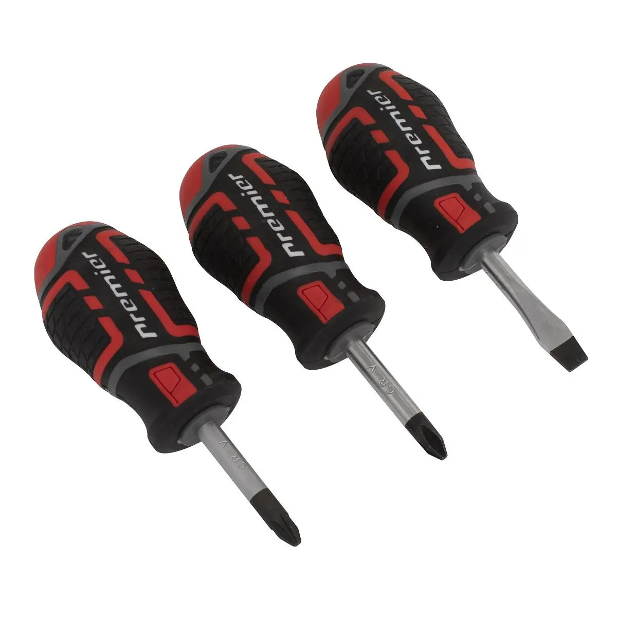 Sealey Premier Screwdriver Set 3 Piece GripMAX Stubby 
