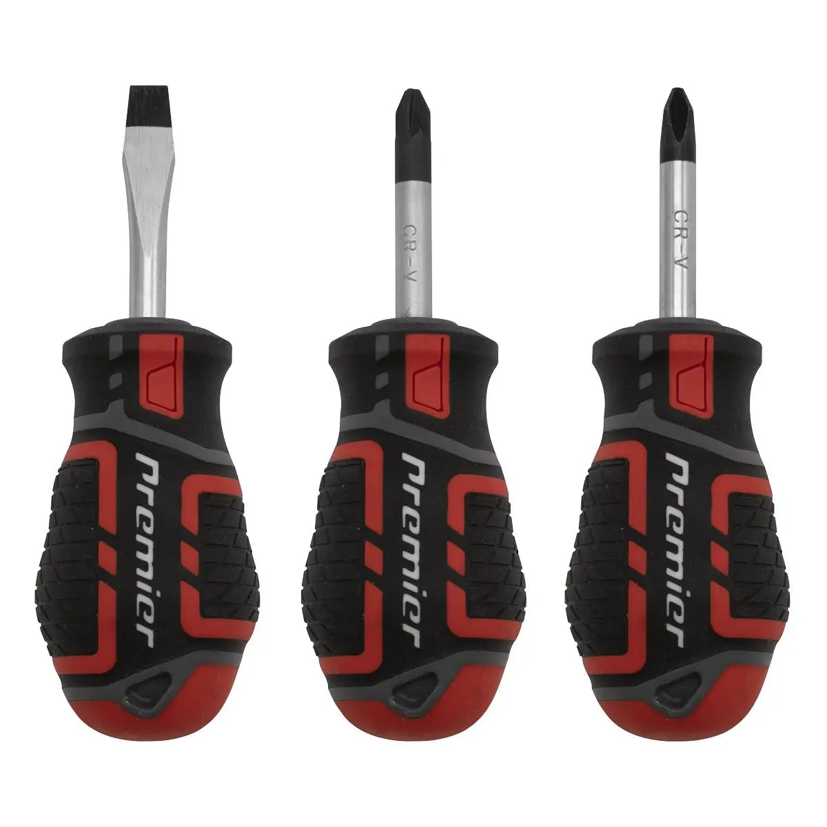 Sealey Premier Screwdriver Set 3 Piece GripMAX Stubby 