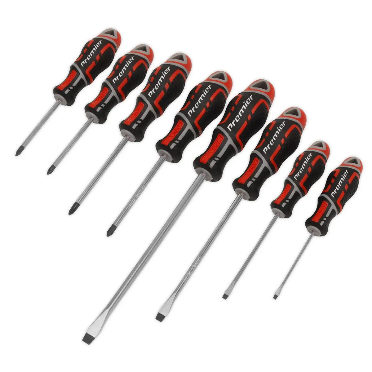 Sealey Premier Screwdriver Set 8pc GripMAX® - Red  White Rose Tools