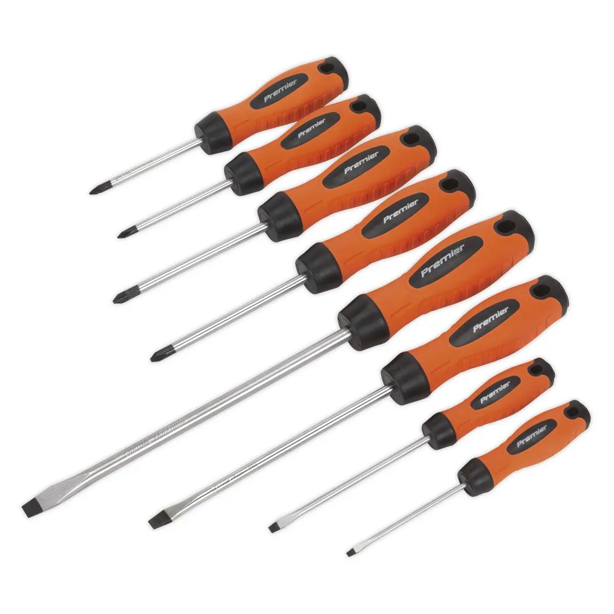 Sealey Premier Screwdriver Set 8pc Hi-Vis Orange 