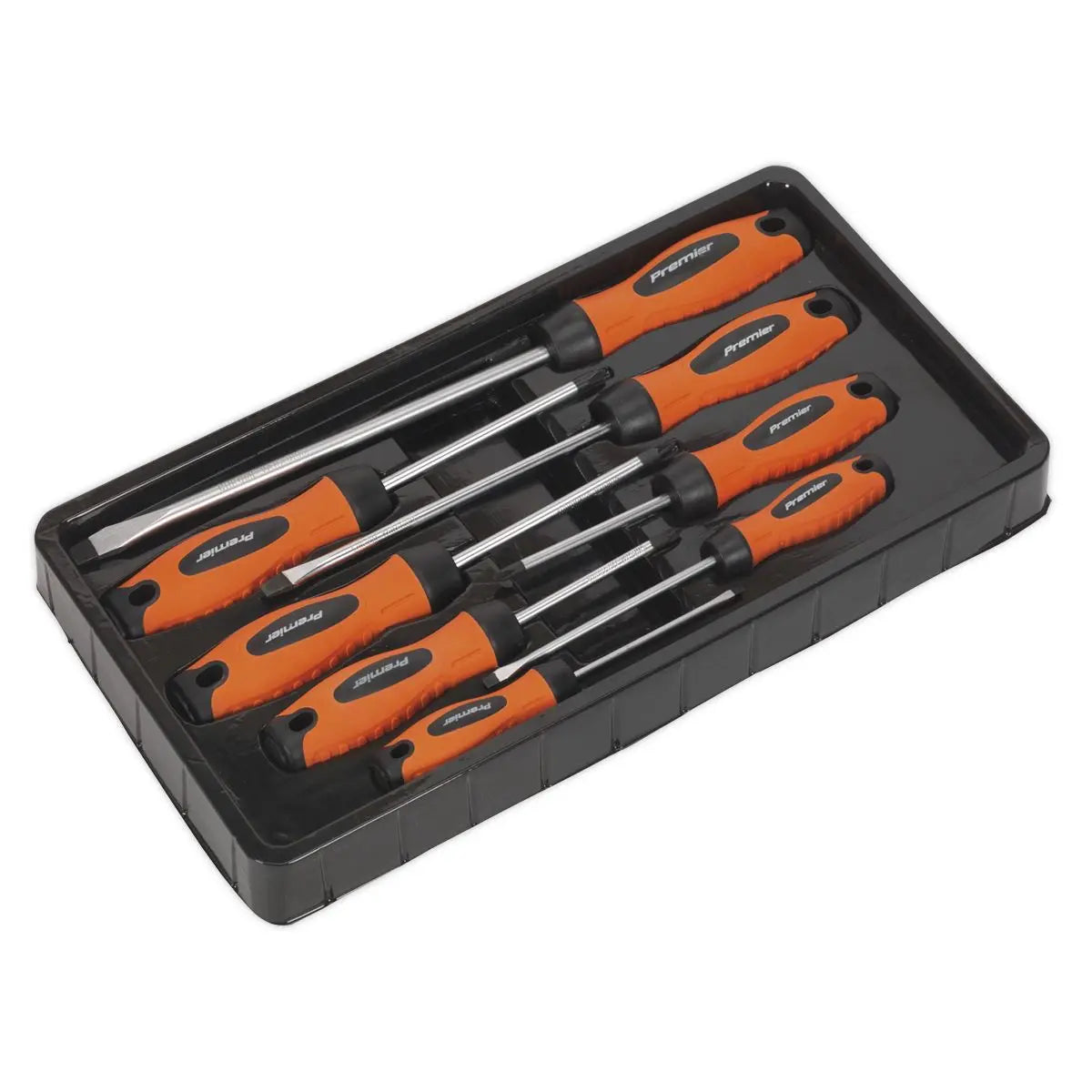 Sealey Premier Screwdriver Set 8pc Hi-Vis Orange 