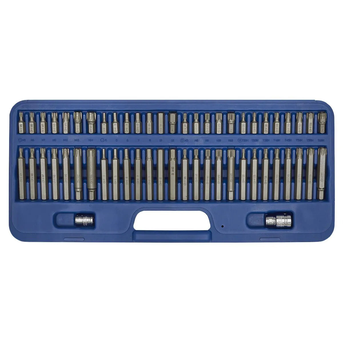 Sealey Premier Security Trx-Star Hex Ribe Spline Bit Set 56 Piece 3/8" 1/2" Drive Socket 