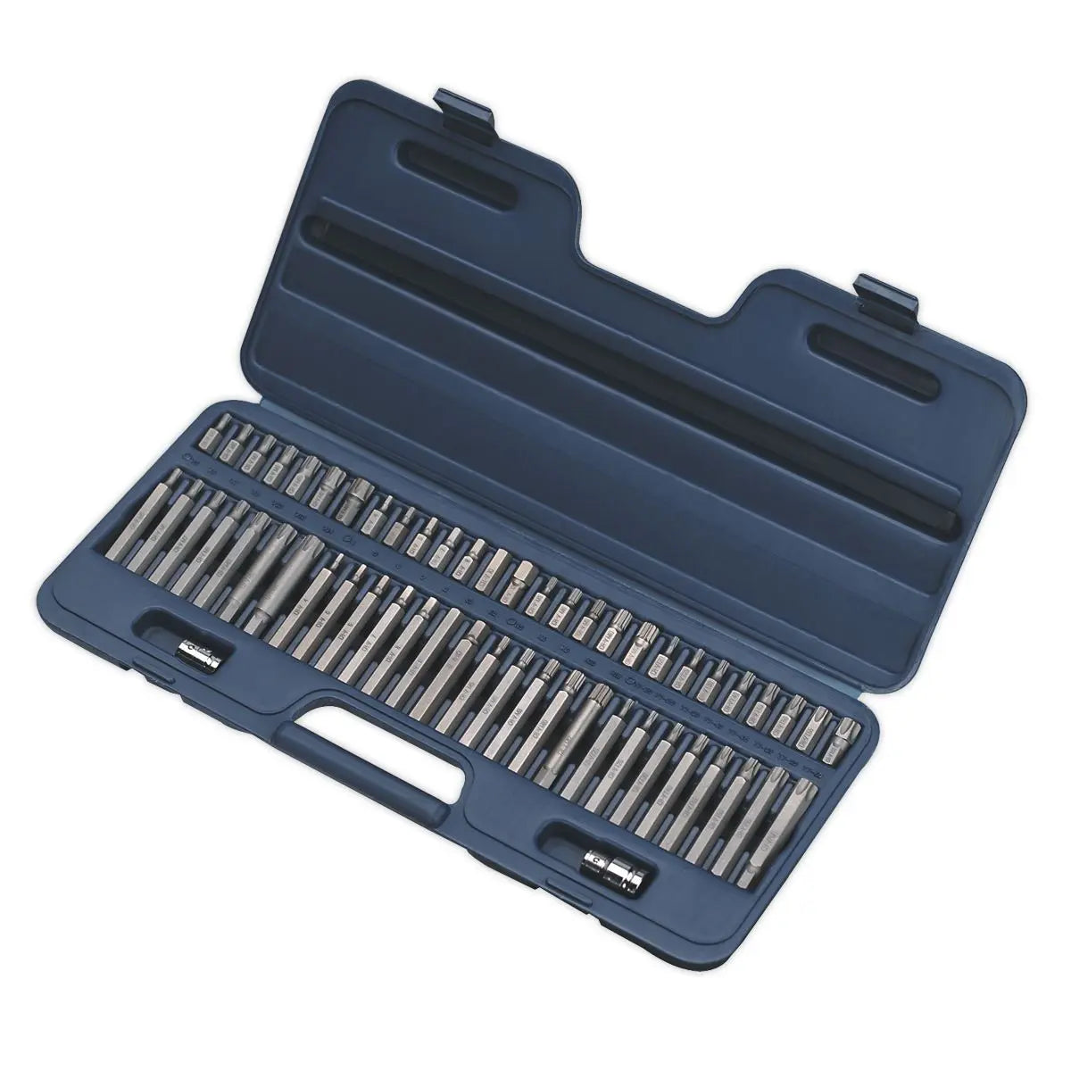 Sealey Premier Security Trx-Star Hex Ribe Spline Bit Set 56 Piece 3/8" 1/2" Drive Socket 