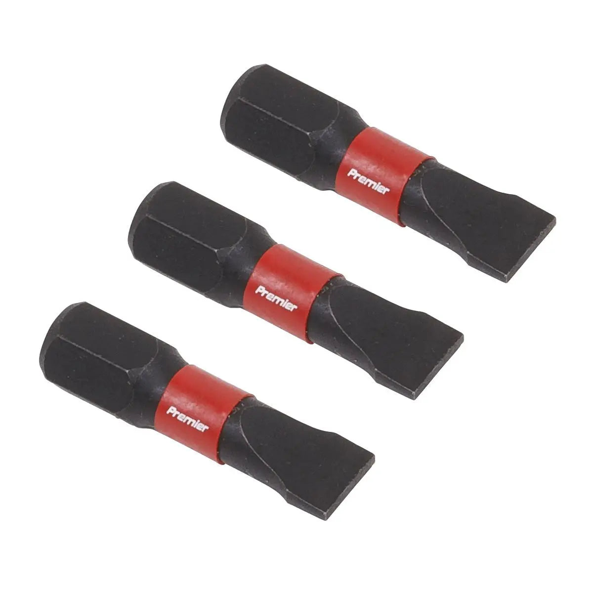 Sealey Premier Slotted 6.5mm Impact Power Tool Bits 25mm - 3pc 