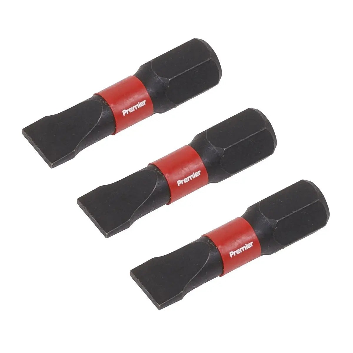 Sealey Premier Slotted 6.5mm Impact Power Tool Bits 25mm - 3pc 
