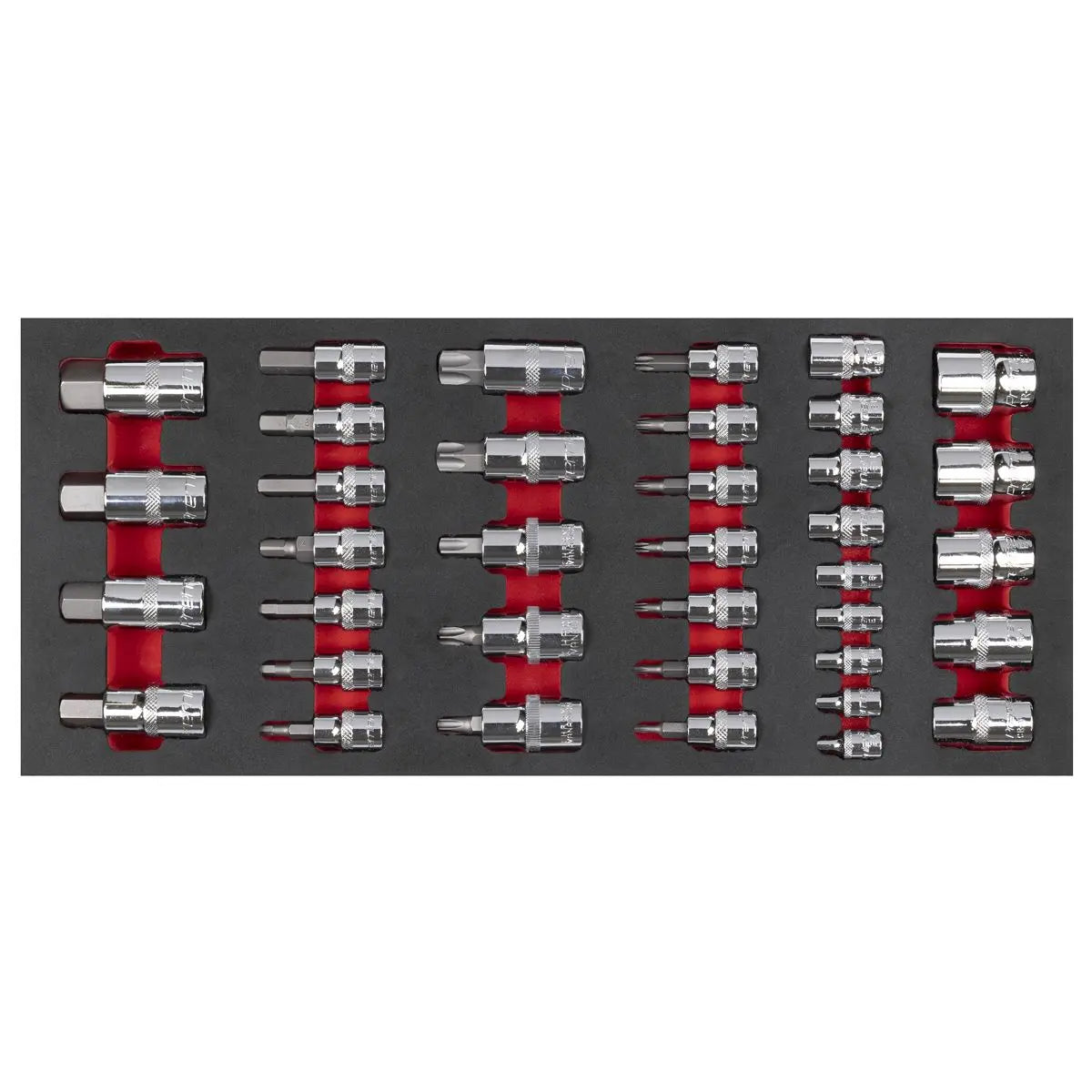 Sealey Premier Socket Bit Set with Tool Tray 37pc  White Rose Tools