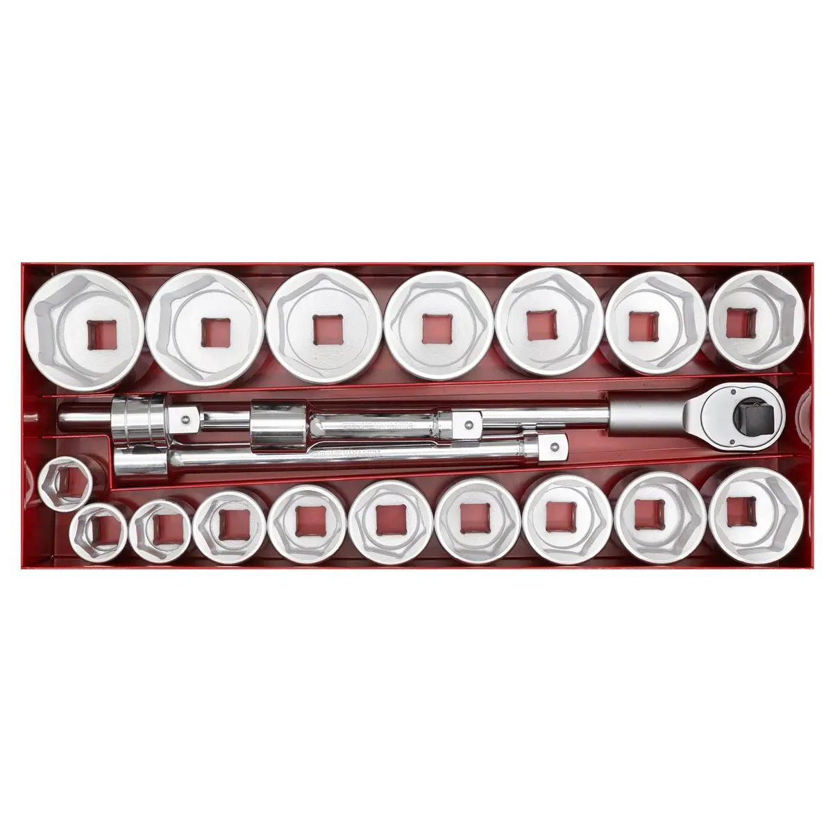 Sealey Premier Socket Set 22pc 1"Sq Drive 6pt WallDrive® Metric 