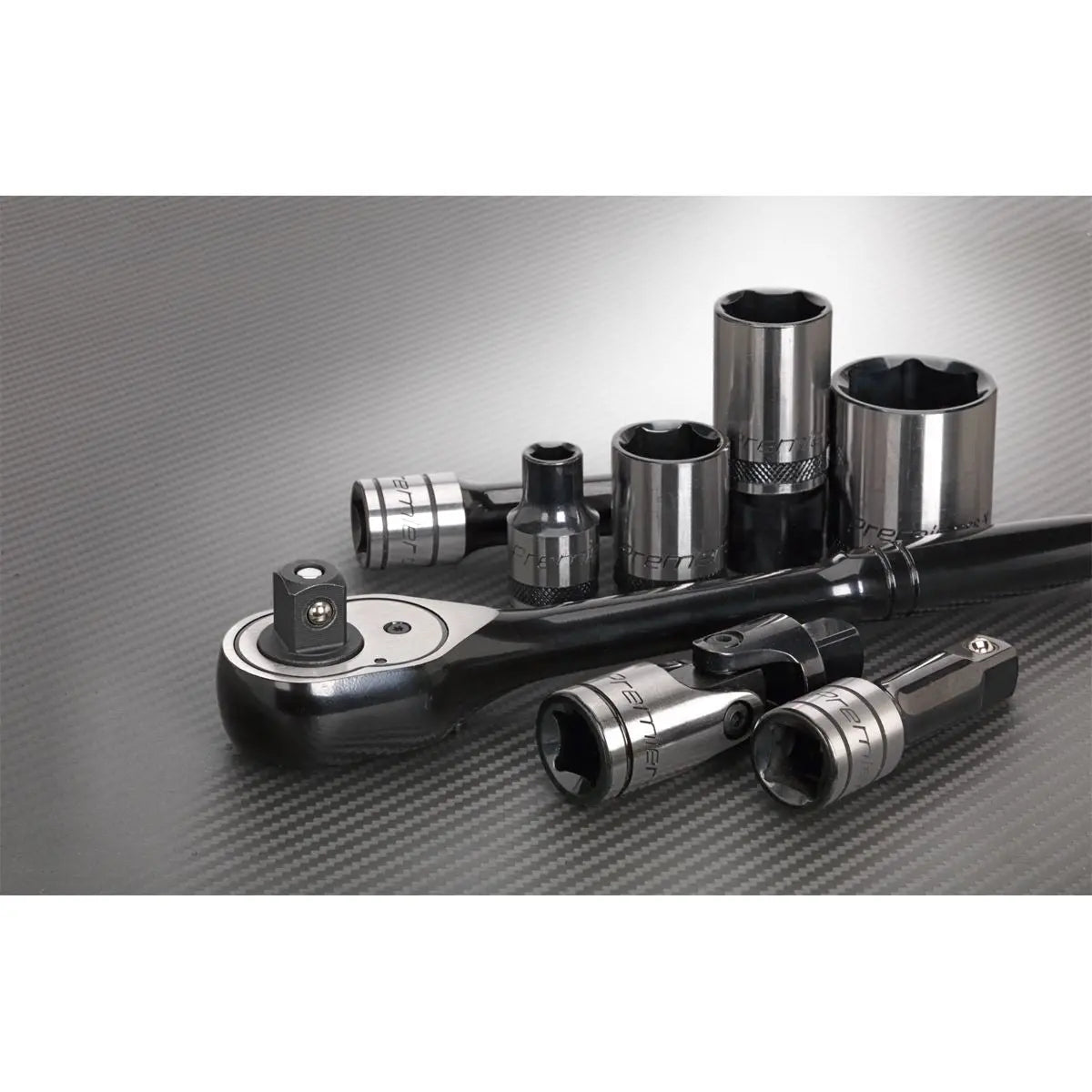 Sealey Premier Socket Set 28 Piece 1/2" Drive 6 Point WallDrive Metric Black Series 