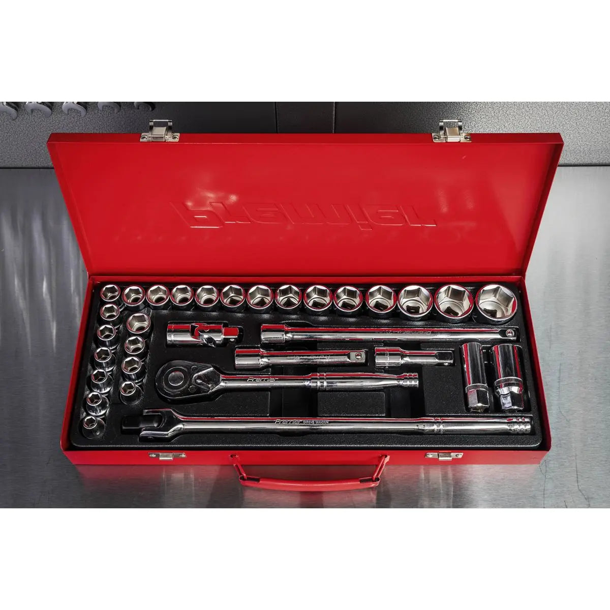 Sealey Premier Socket Set 32pc 1/2"Sq Drive 6pt WallDrive® - Metric/Imperial 