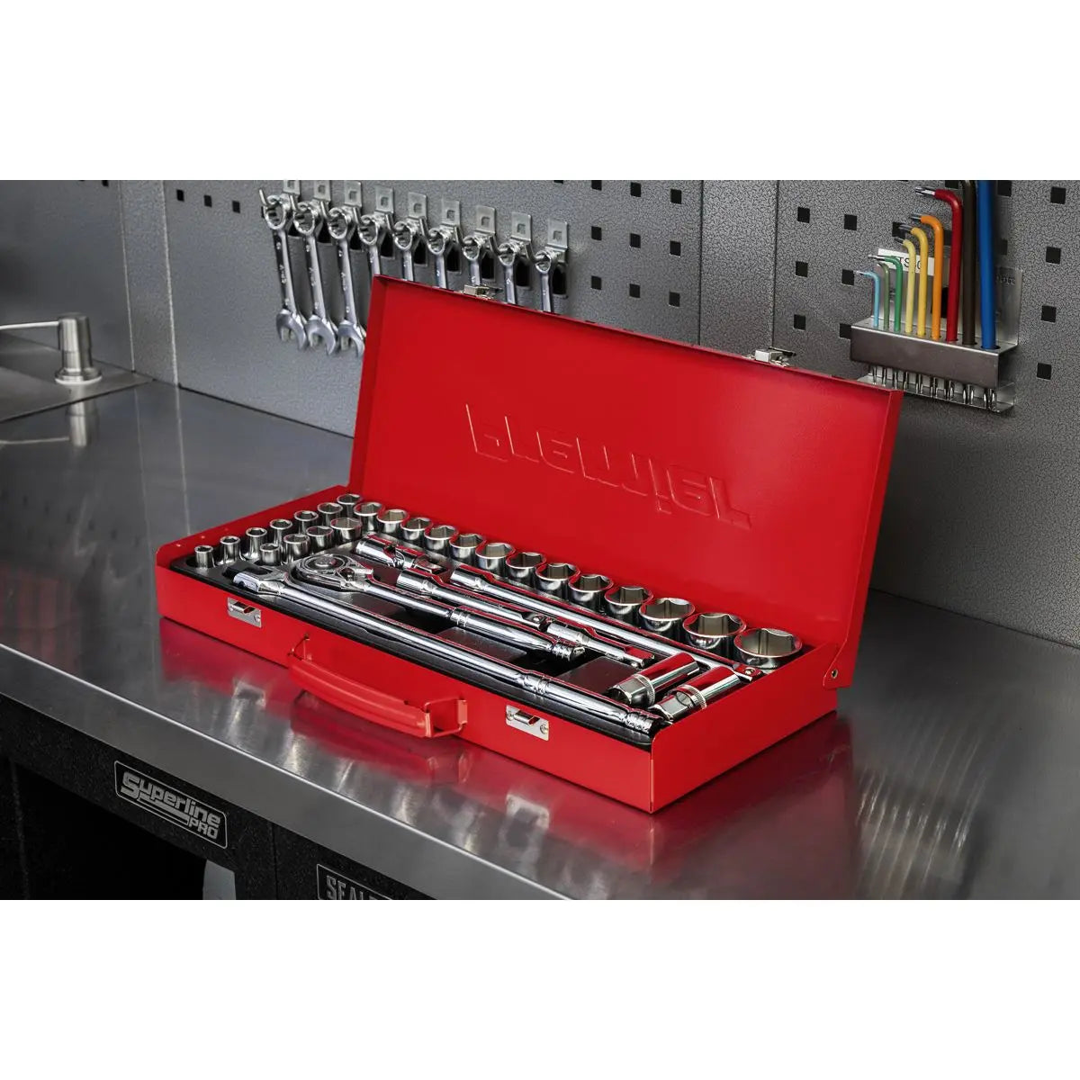 Sealey Premier Socket Set 32pc 1/2"Sq Drive 6pt WallDrive® - Metric/Imperial 