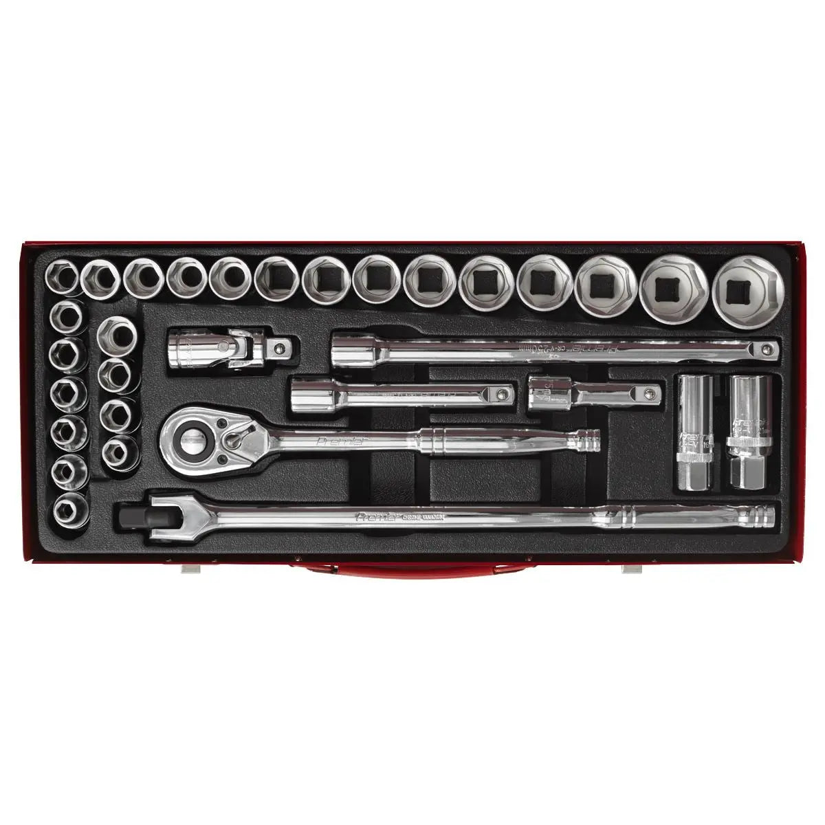 Sealey Premier Socket Set 32pc 1/2"Sq Drive 6pt WallDrive® - Metric/Imperial 