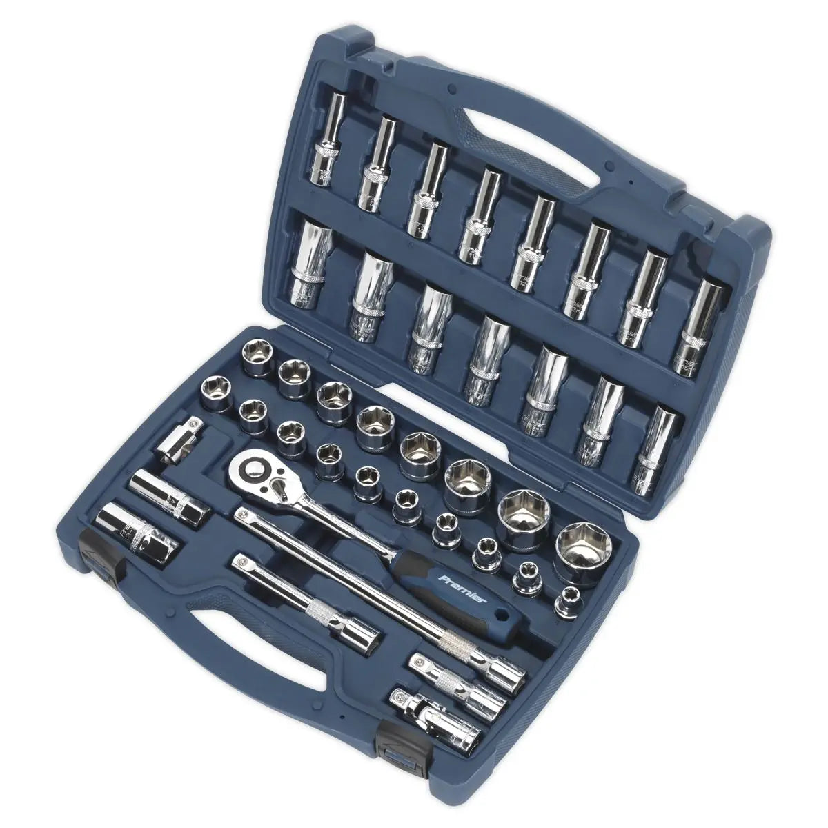 Sealey Premier Socket Set 41pc 1/2"Sq Drive WallDrive® Metric 