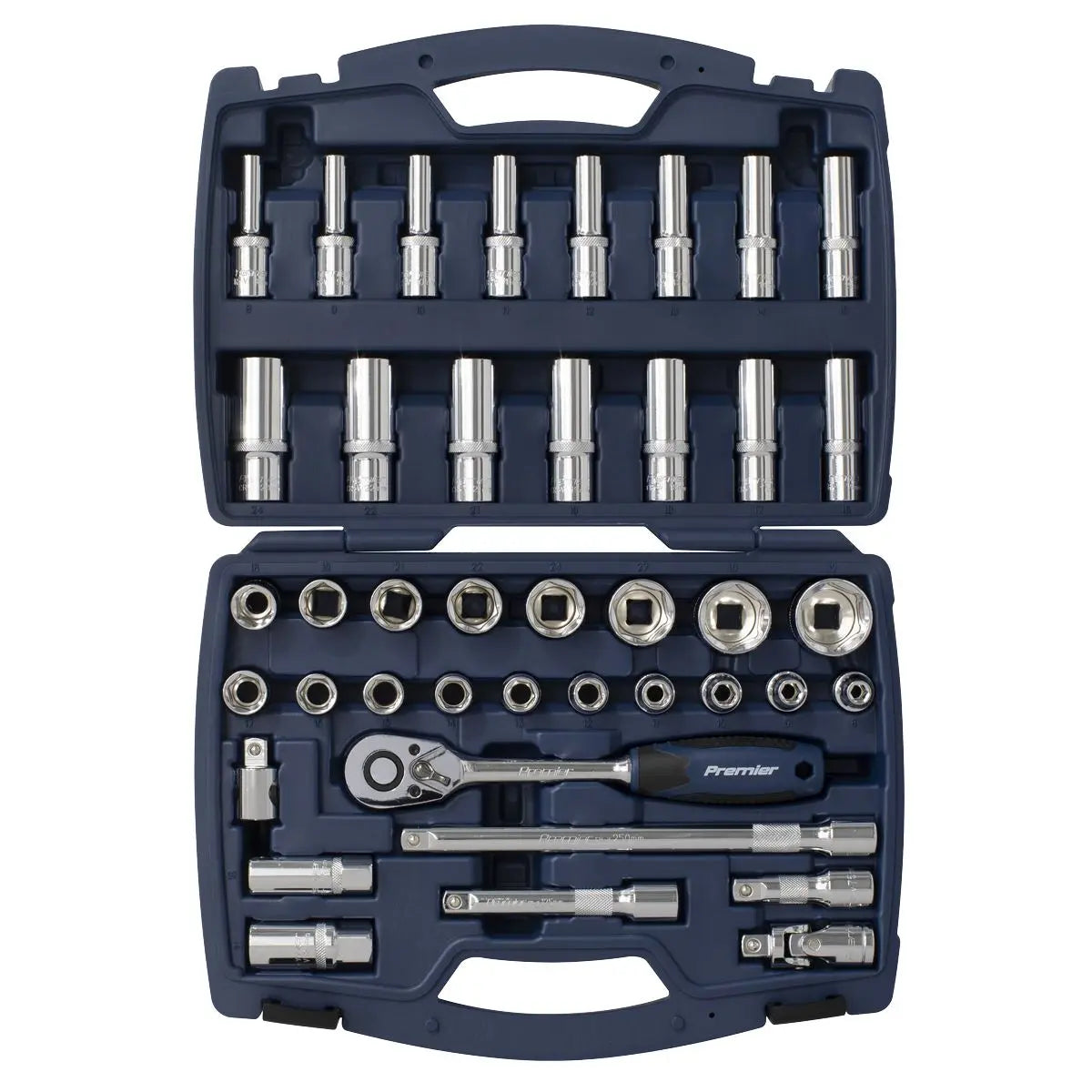 Sealey Premier Socket Set 41pc 1/2"Sq Drive WallDrive® Metric 