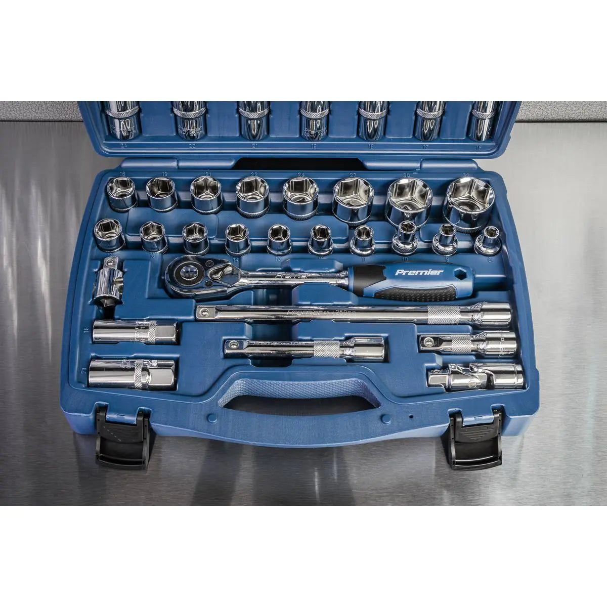 Sealey Premier Socket Set 41pc 1/2"Sq Drive WallDrive® Metric 