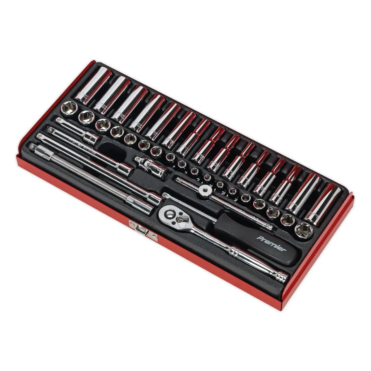 Sealey Premier Socket Set 41pc 1/4"Sq Drive 6pt WallDrive® - Metric/Imperial 